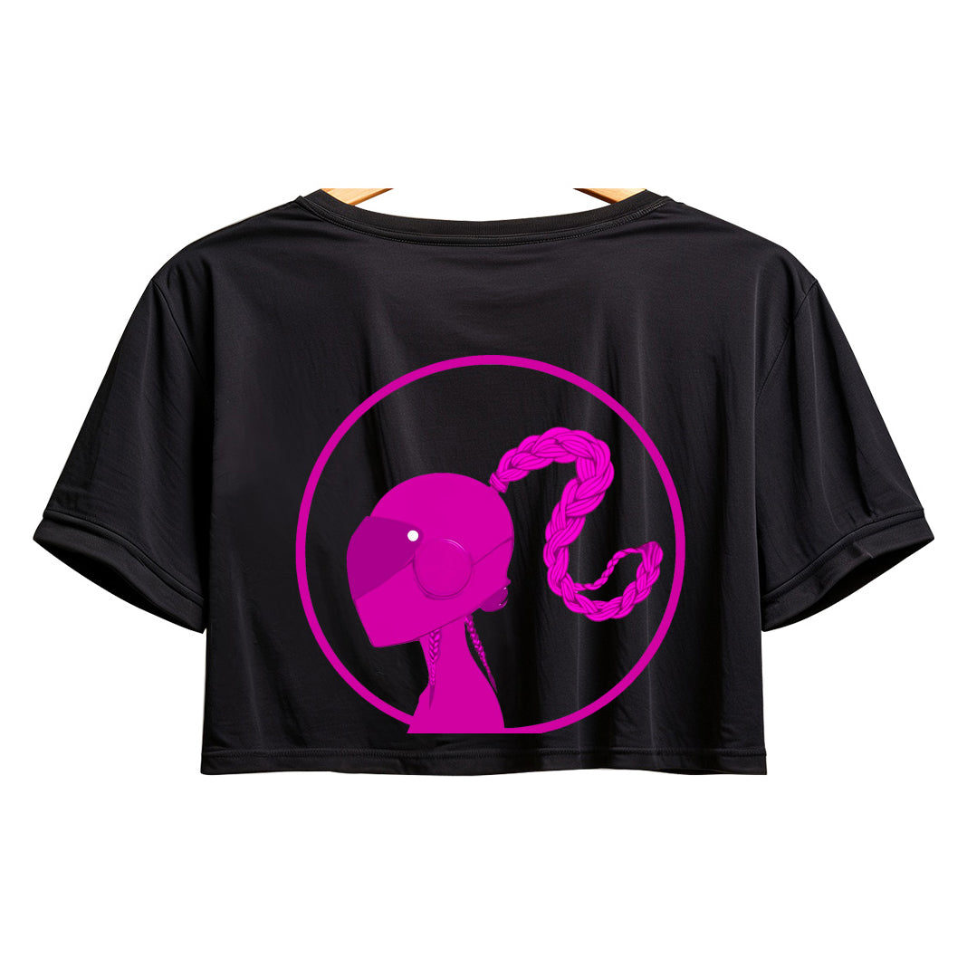 Cropped T-Shirt Barbie Bike Girl Black