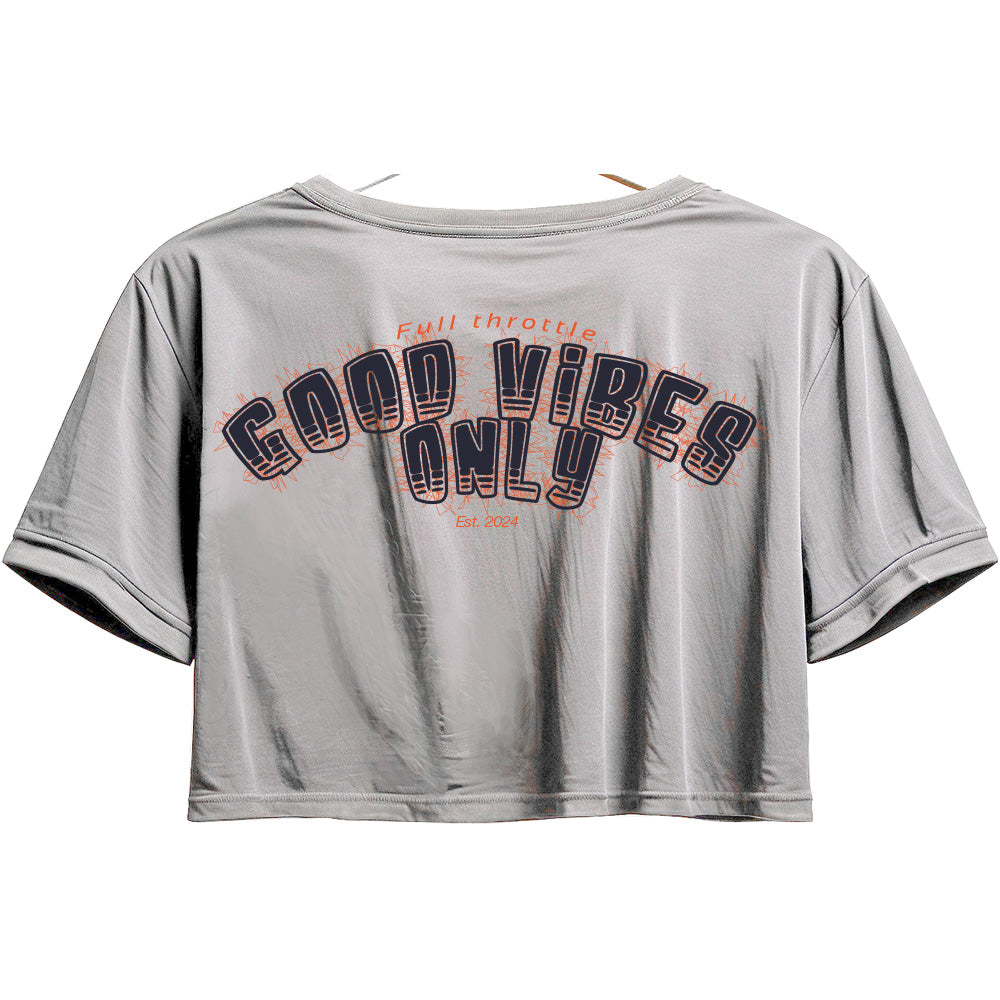 Cropped T-Shirt good vives only women gray