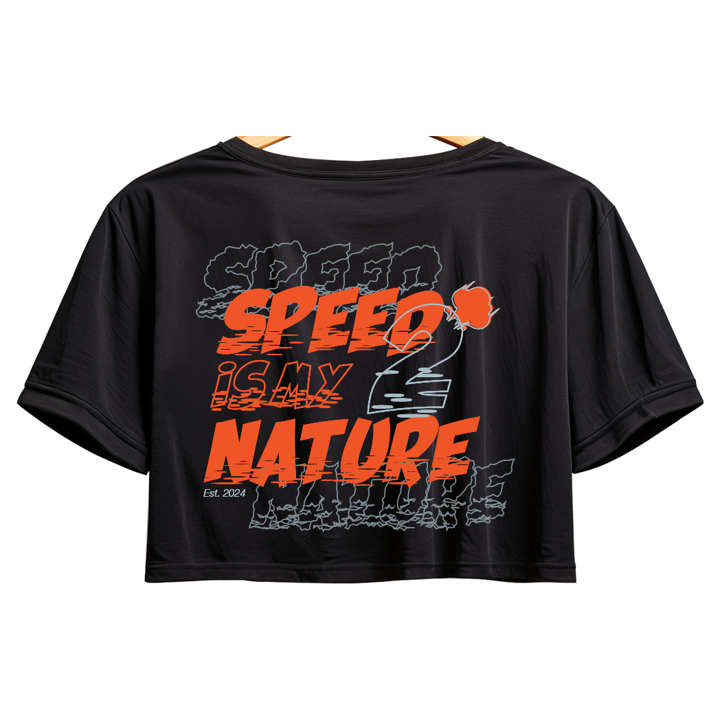 Cropped T-Shirt Speed 2nd nature women black