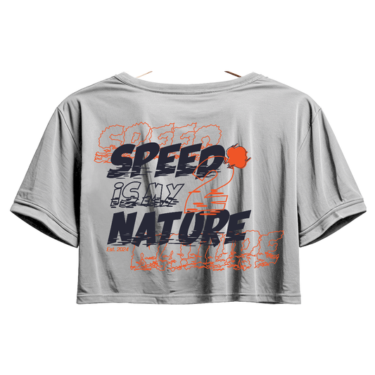 Cropped T-Shirt Speed 2nd nature women gray