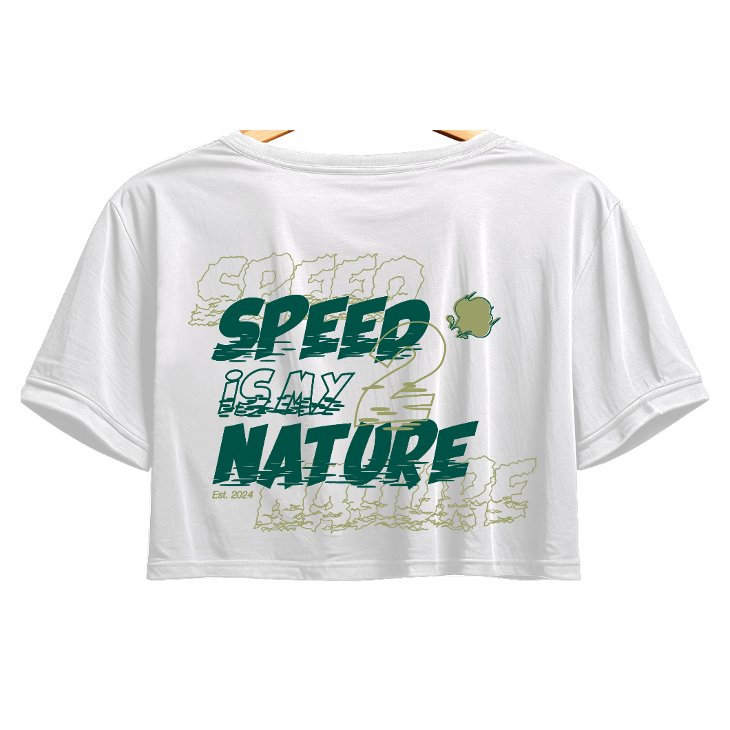 Cropped T-Shirt Speed 2nd nature women white