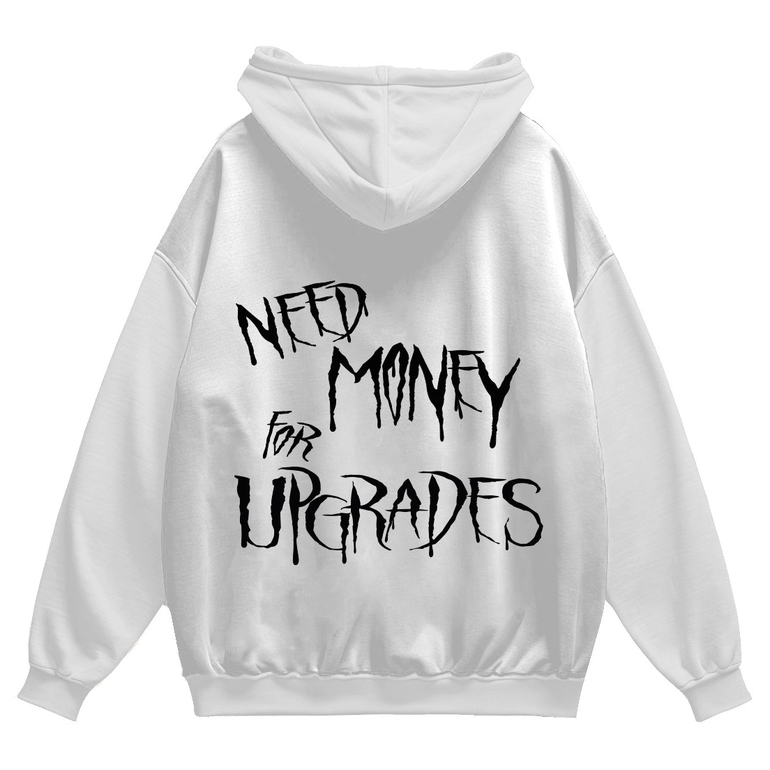 Short Sleeve Hoodie Oversized White - I Need Money for Upgrades