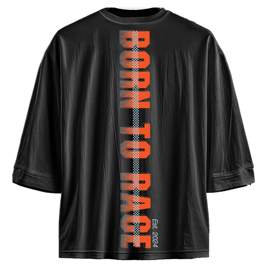 Oversized "Born to Race" T-Shirt – Men’s Black