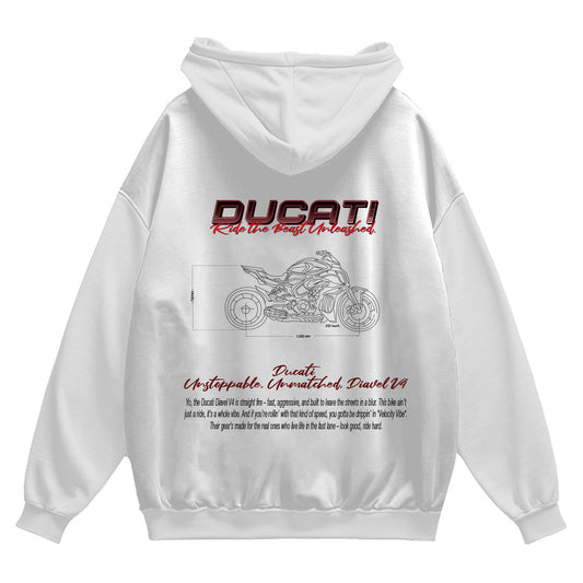 Short Sleeve Hoodie Oversized White - Ducati