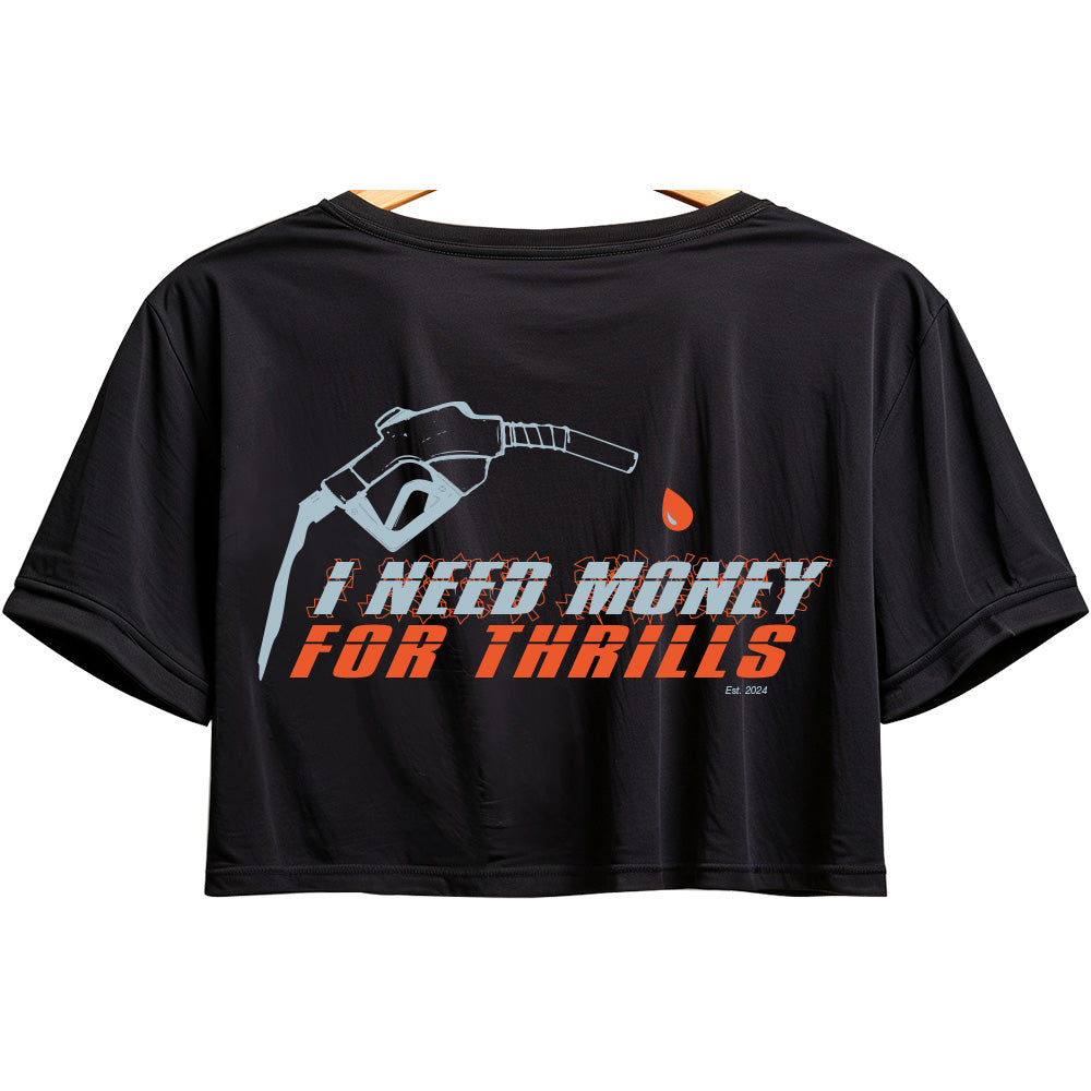 Cropped T-Shirt i need money for thrills women black