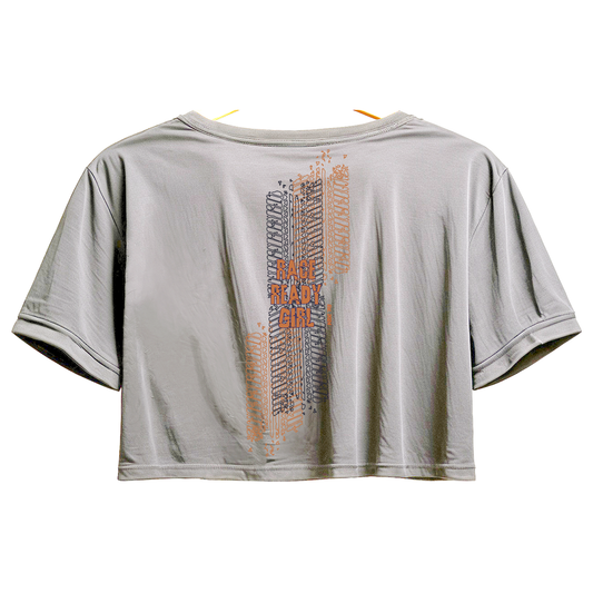 Cropped T-Shirt race ready girls women gray