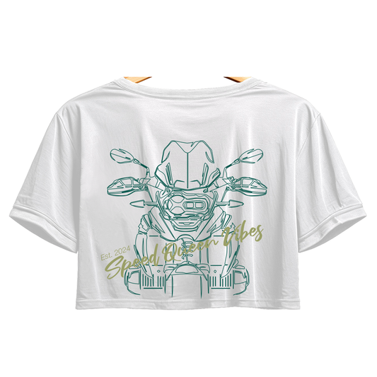 Cropped T-Shirt speed queen vibes women white