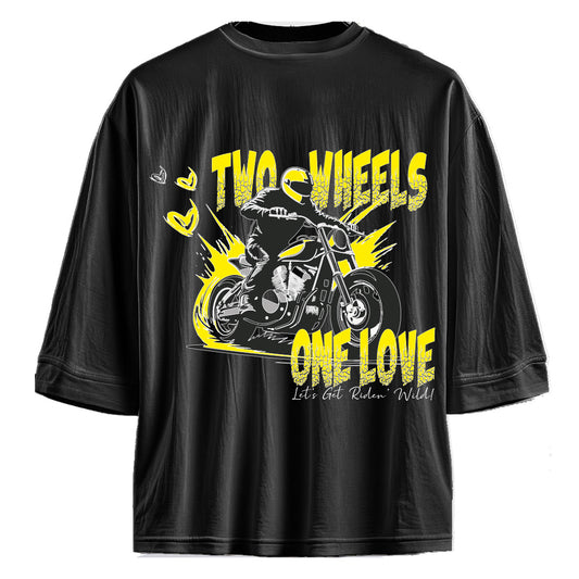 Unisex Oversize T-Shirt Two Wheels One Love Black